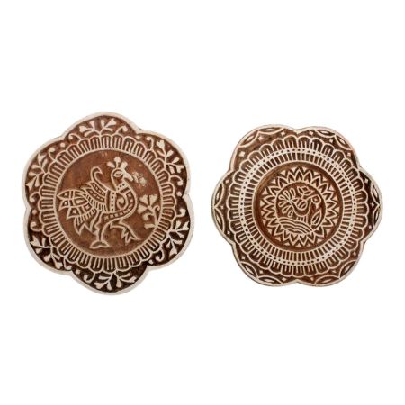 Set of 2 Piece New Mix Wooden Printing Block